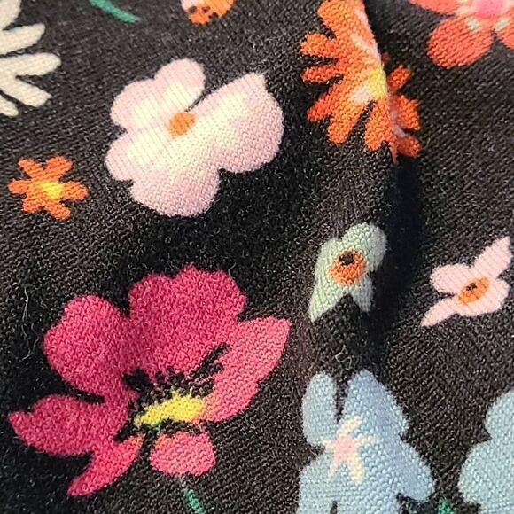 Kate Spade New York Black Mixed Floral Print Pajama Set Medium - Picture 9 of 14